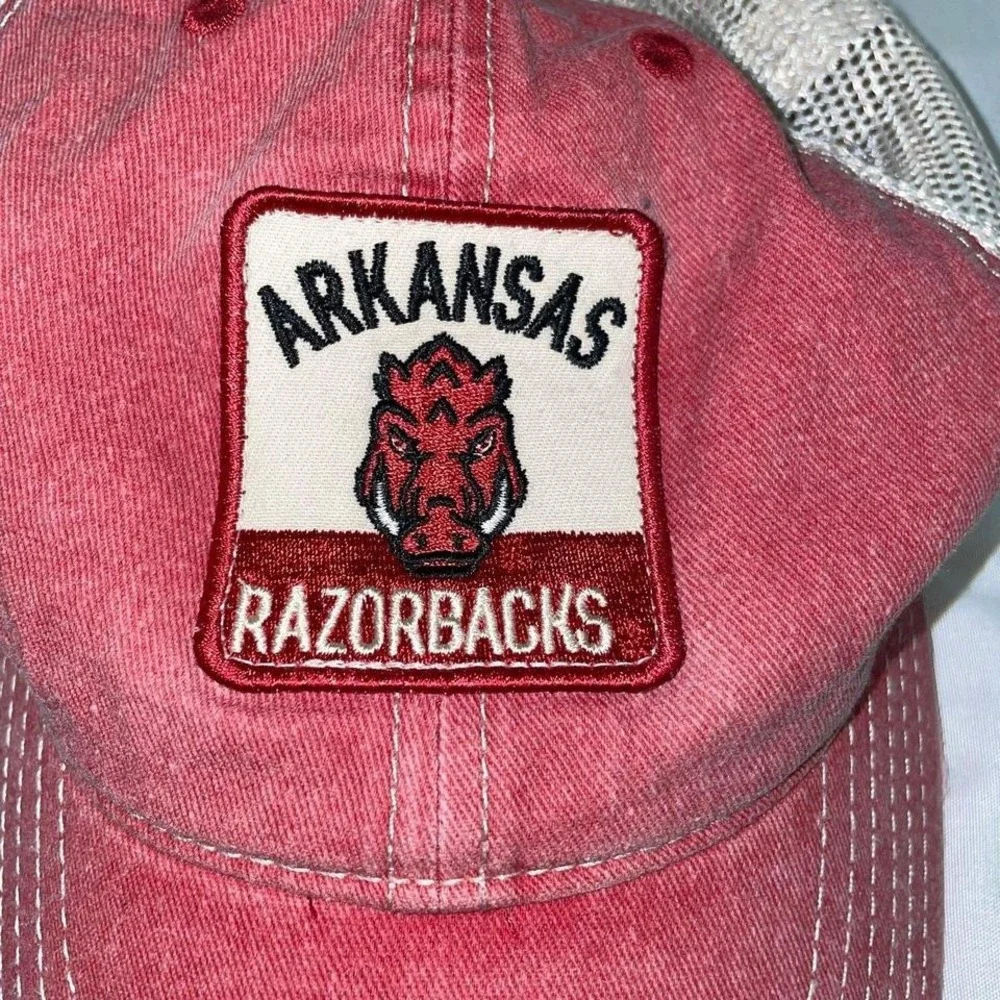 Top‎ of the World Arkansas Razorbacks Trucker Hat Red Distressed Mesh Snapback